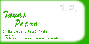 tamas petro business card